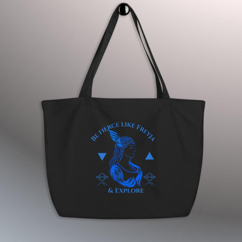 nordic  goddess illustrated organic tote bag
